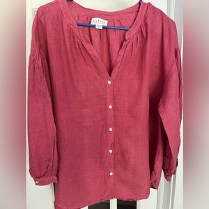 Velvet by Graham & Spencer linen blouse great fall color size M